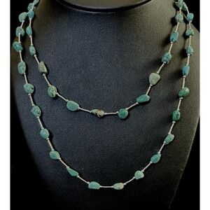 Shube's Dakota West Turquoise Nugget Liquid Silver 2 Necklace Lot 925 21"